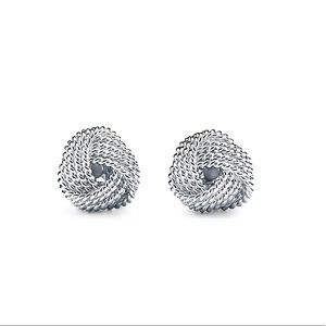 Authentic!! Tiffany & Co. Silver Twist Knot Earrings